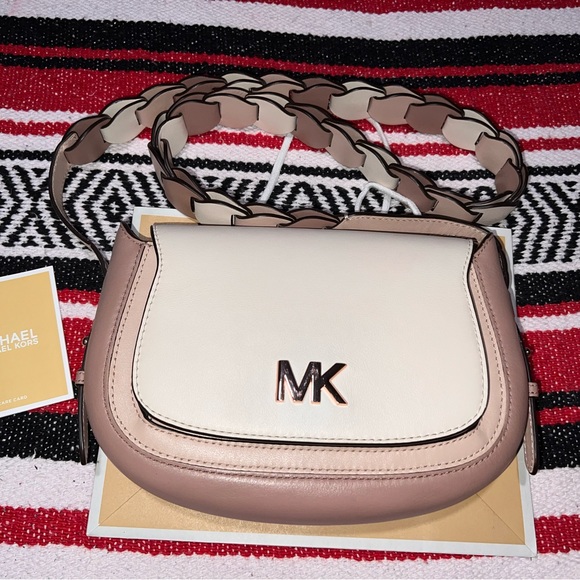 Authentic Jolene Small Tri-Color Leather Saddle Bag - Picture 3 of 6